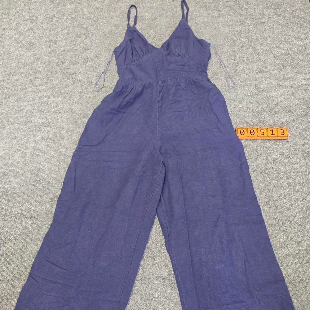 Navy blue rayon, cotton & linen jumpsuit in a M.